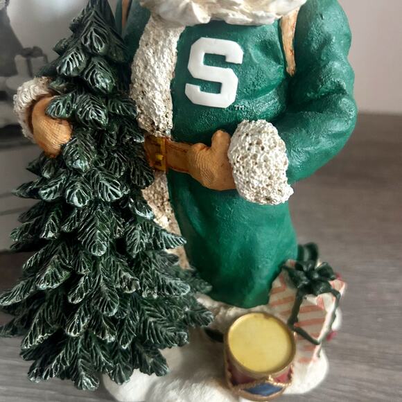 Vintage 1998 Michigan State Spartans Santa Collegiate Collection Statue 7.5” BOX - Picture 6 of 9